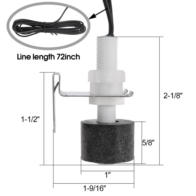 Seweder SS3 Float Switch Condensate Overflow Switch Replace 97647 for HVAC Drain Pan Condensate for Installation on Primary and Auxiliary Drain Pans (6Pcs) - Image 3